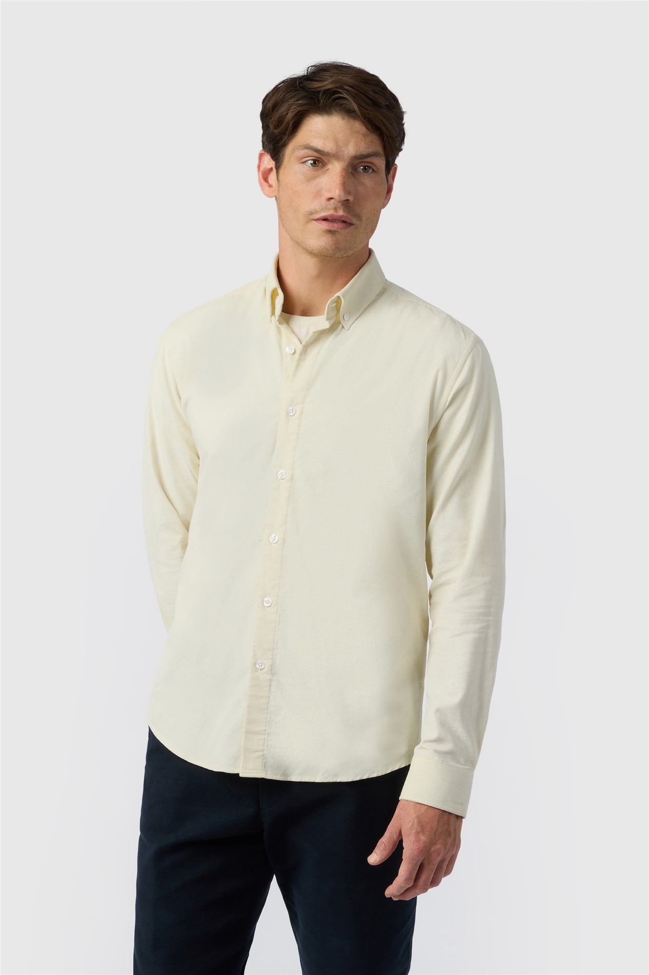 Melka Ecru Corduroy Button Down Shirt