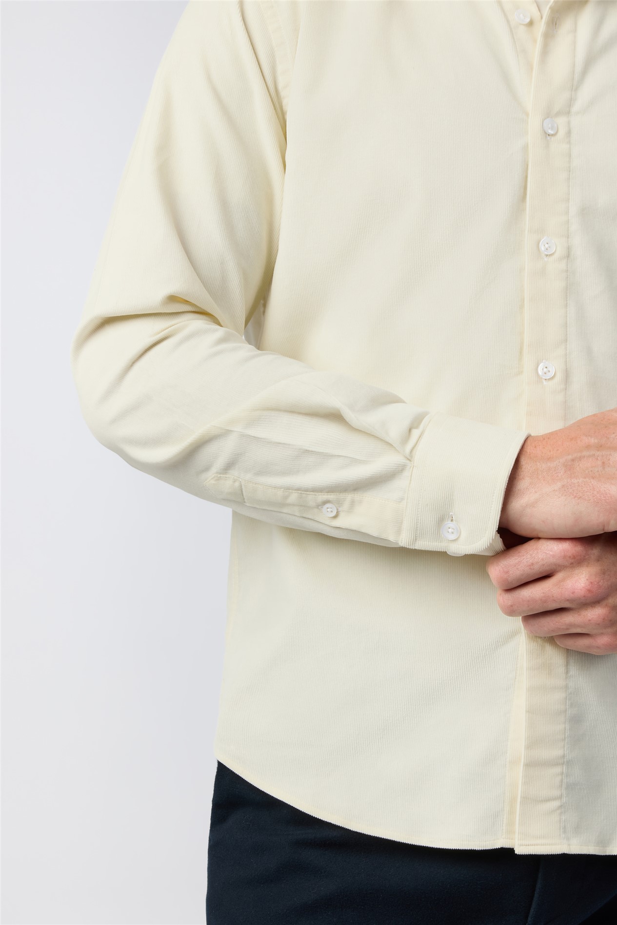 Melka Ecru Corduroy Button Down Shirt