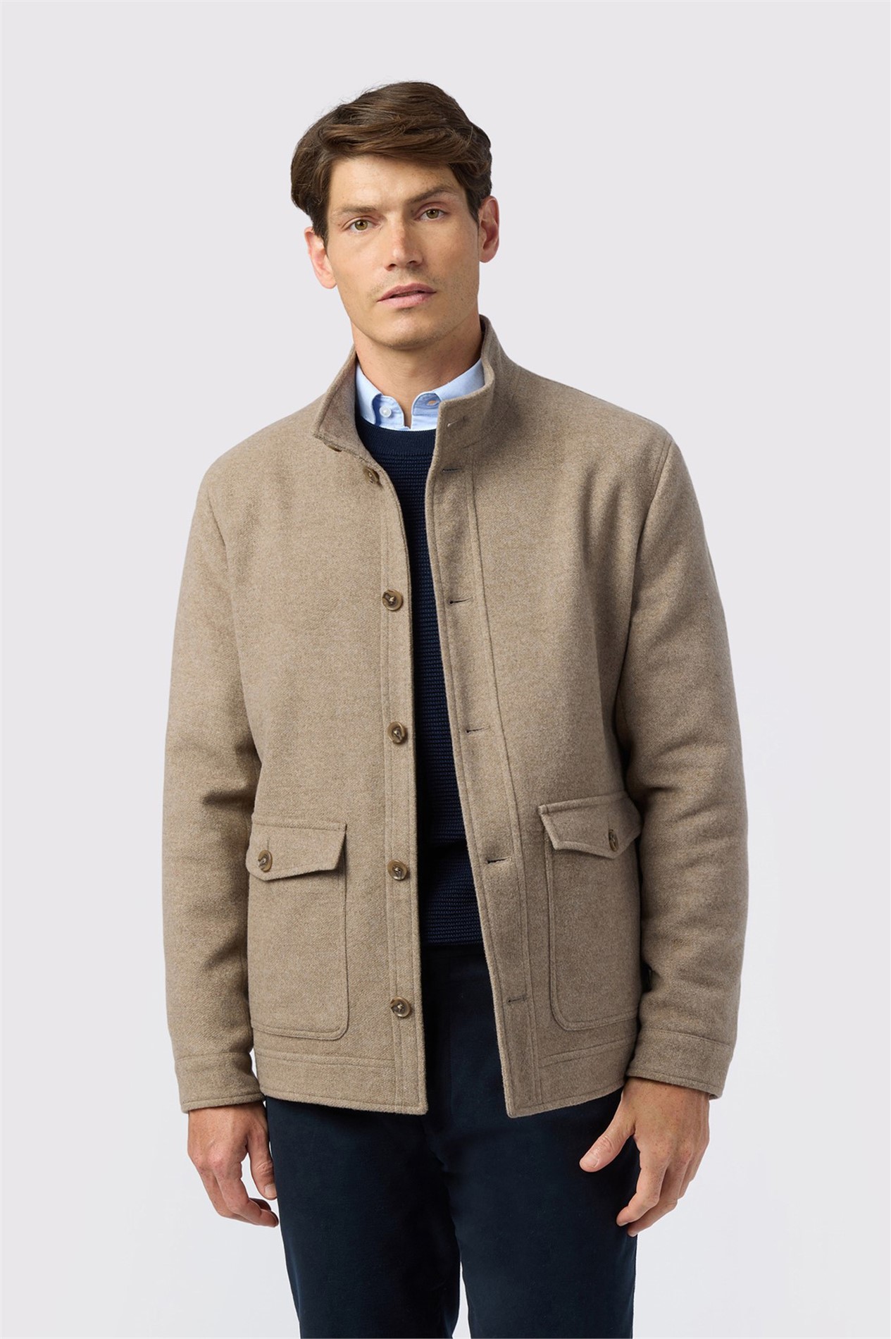 Melka Beige Funnel Neck Jacket

