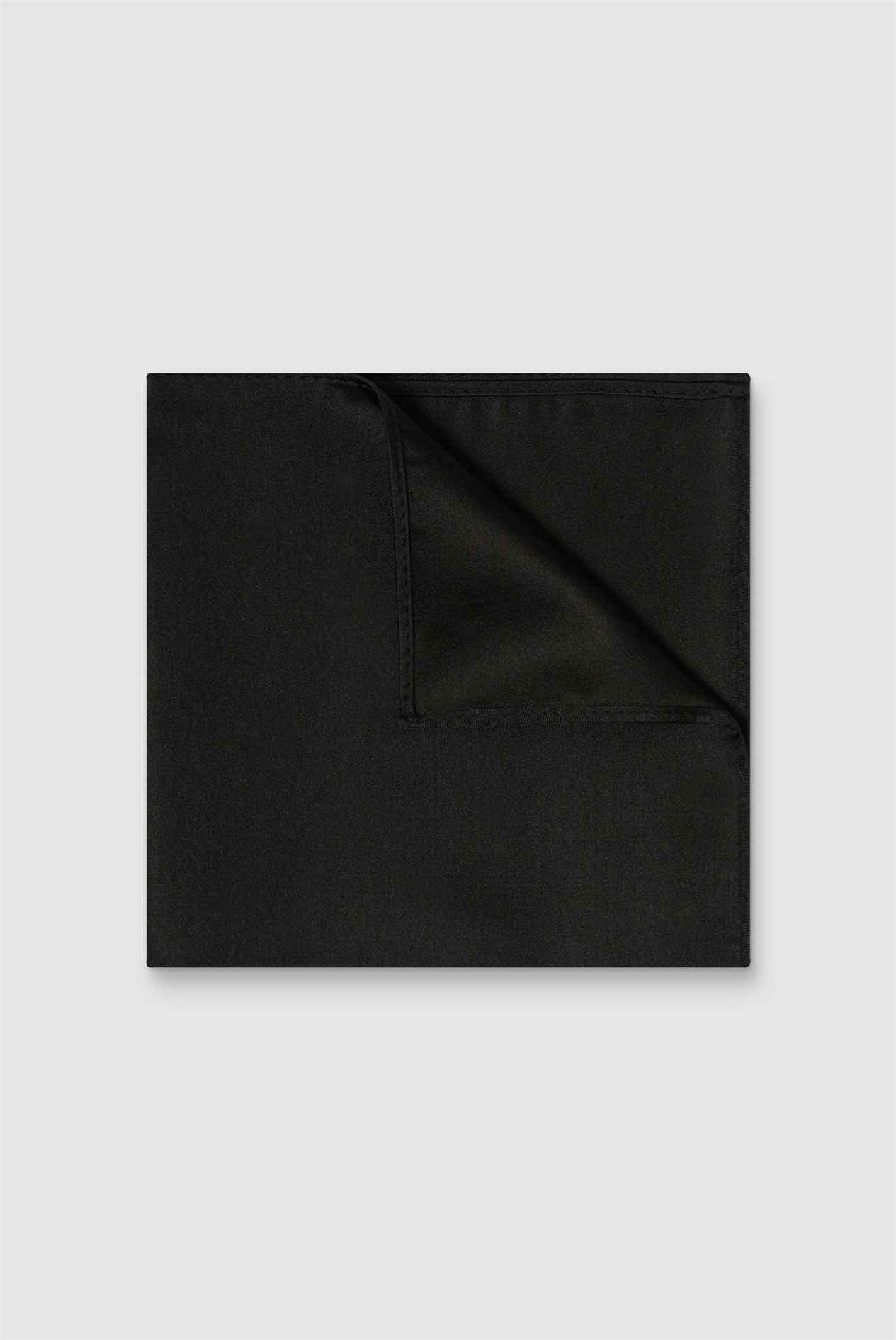 Alexandre Black Silk Pocket Square