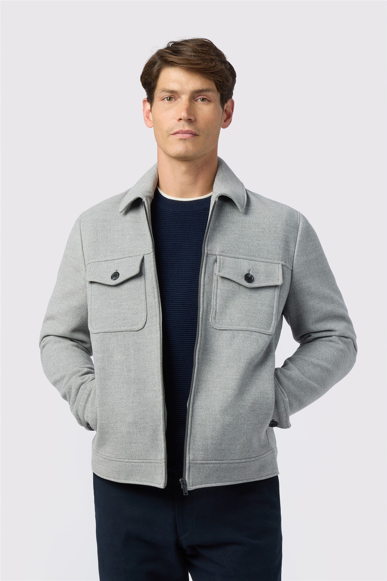 Melka Grey Zip Front Jacket
