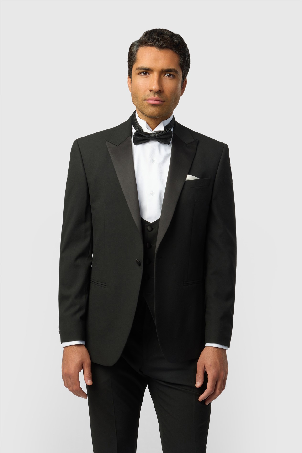 Limehaus Tailored Fit Stretch Black Tuxedo Jacket
