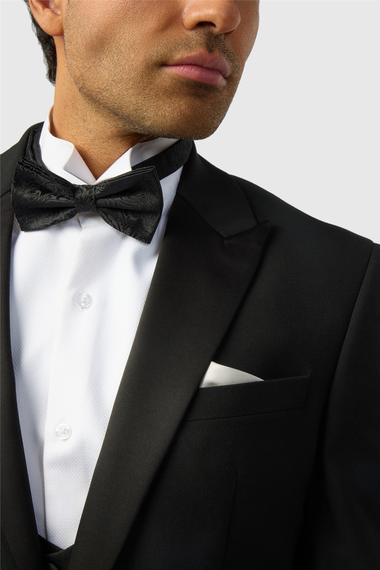 Limehaus Tailored Fit Stretch Black Tuxedo Jacket
