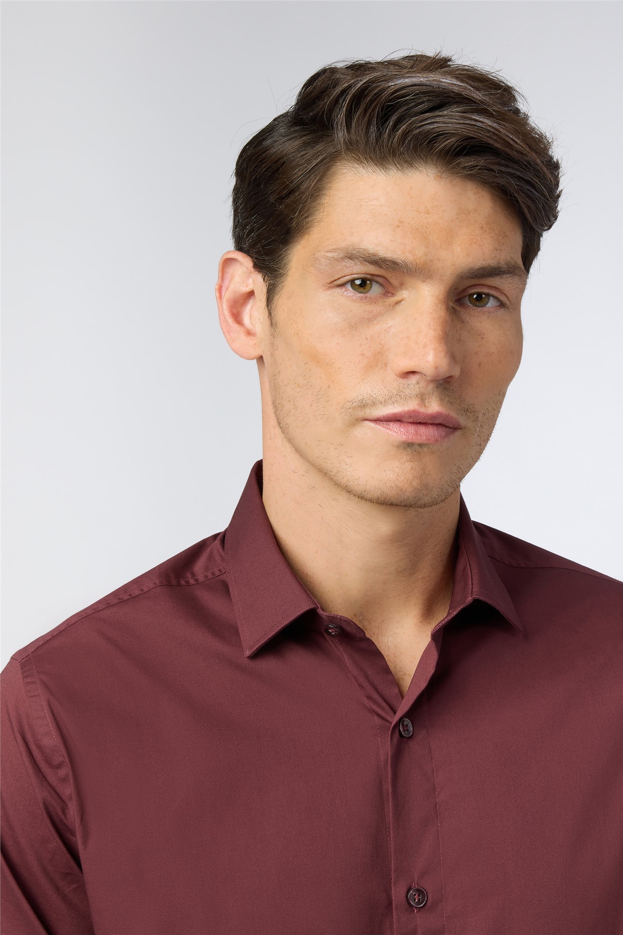 Limehaus Tailored Fit Burgundy Stretch Shirt
