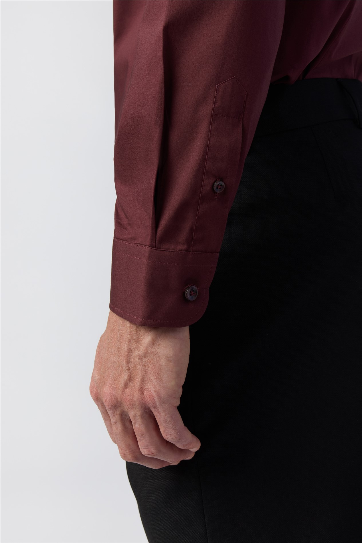 Limehaus Tailored Fit Burgundy Stretch Shirt
