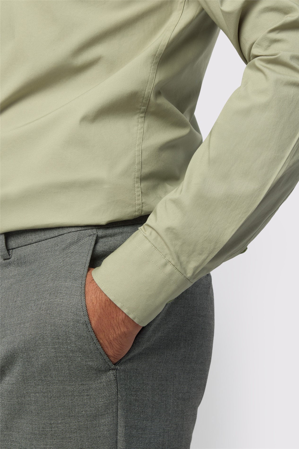 Limehaus Tailored Fit Green Stretch Shirt