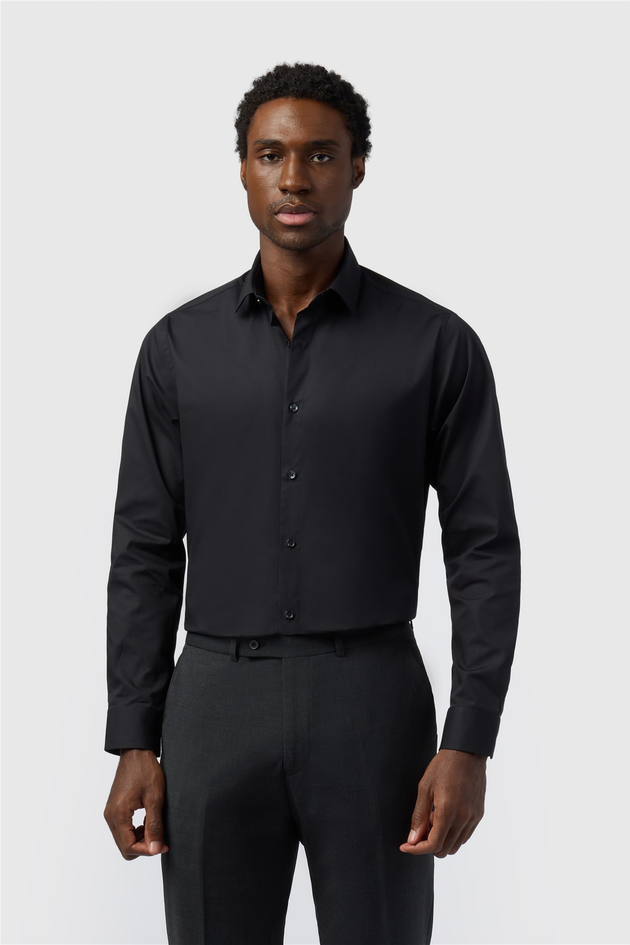 Limehaus Regular Fit Black Stretch Shirt
