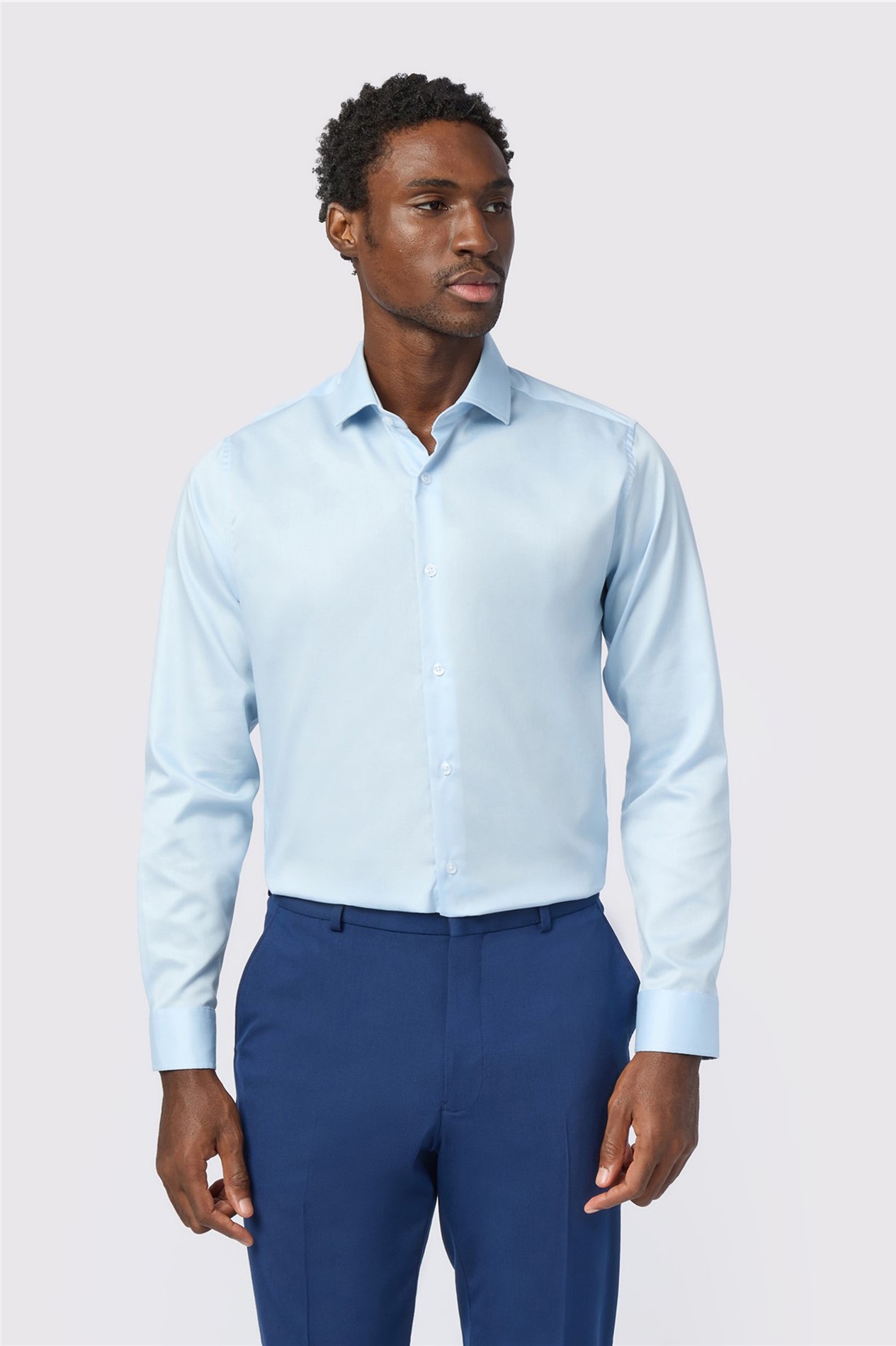 Alexandre Tailored Fit Blue Non-Iron Stretch Shirt