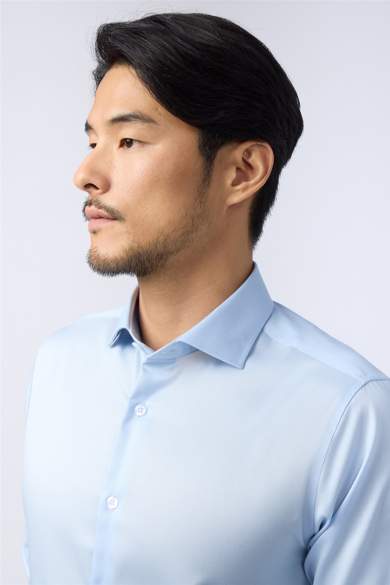 Alexandre Tailored Fit Blue Non-Iron Stretch Double Cuff Shirt