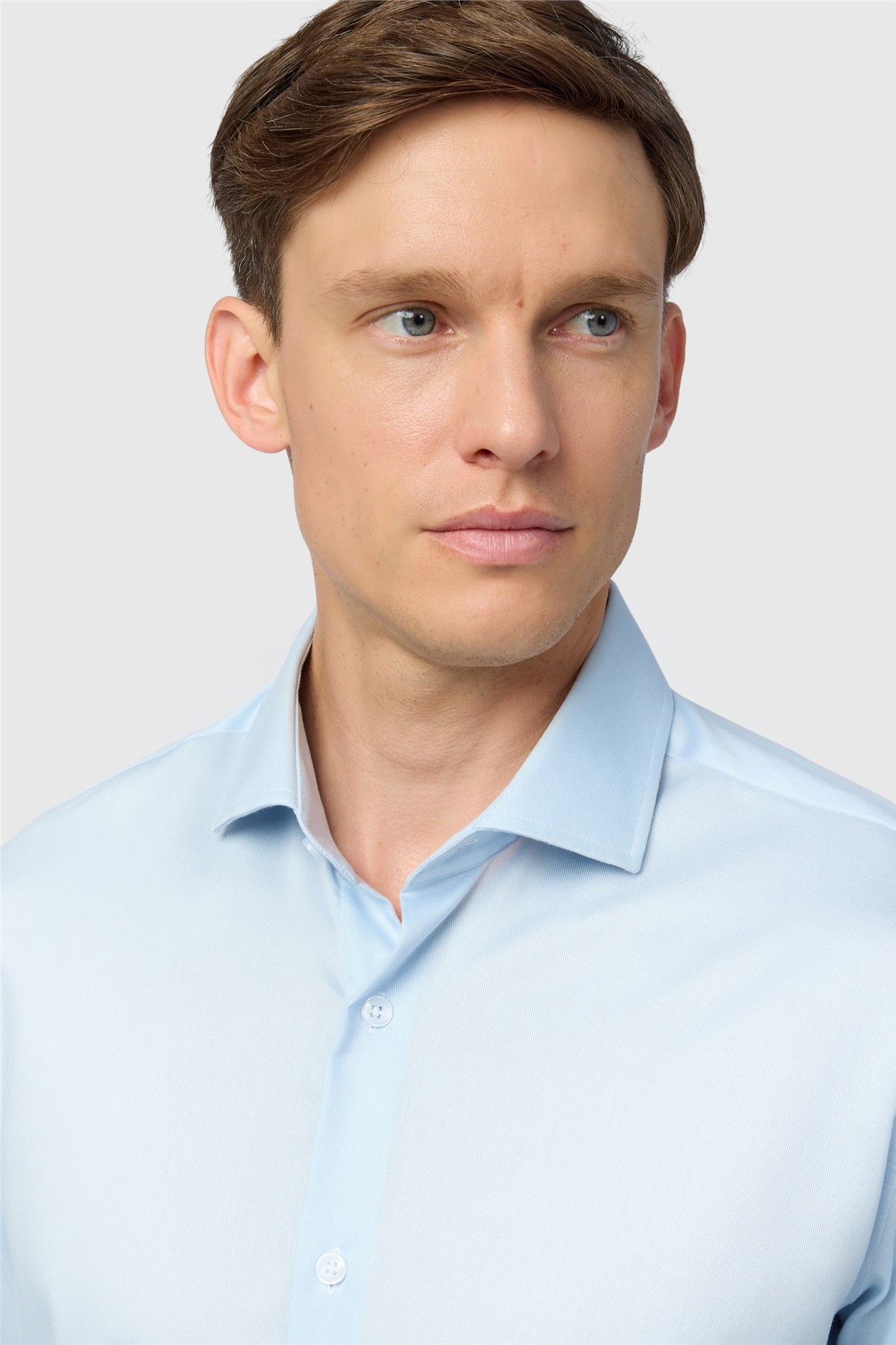 Alexandre Slim Fit Blue Non-Iron Stretch Twill Shirt

