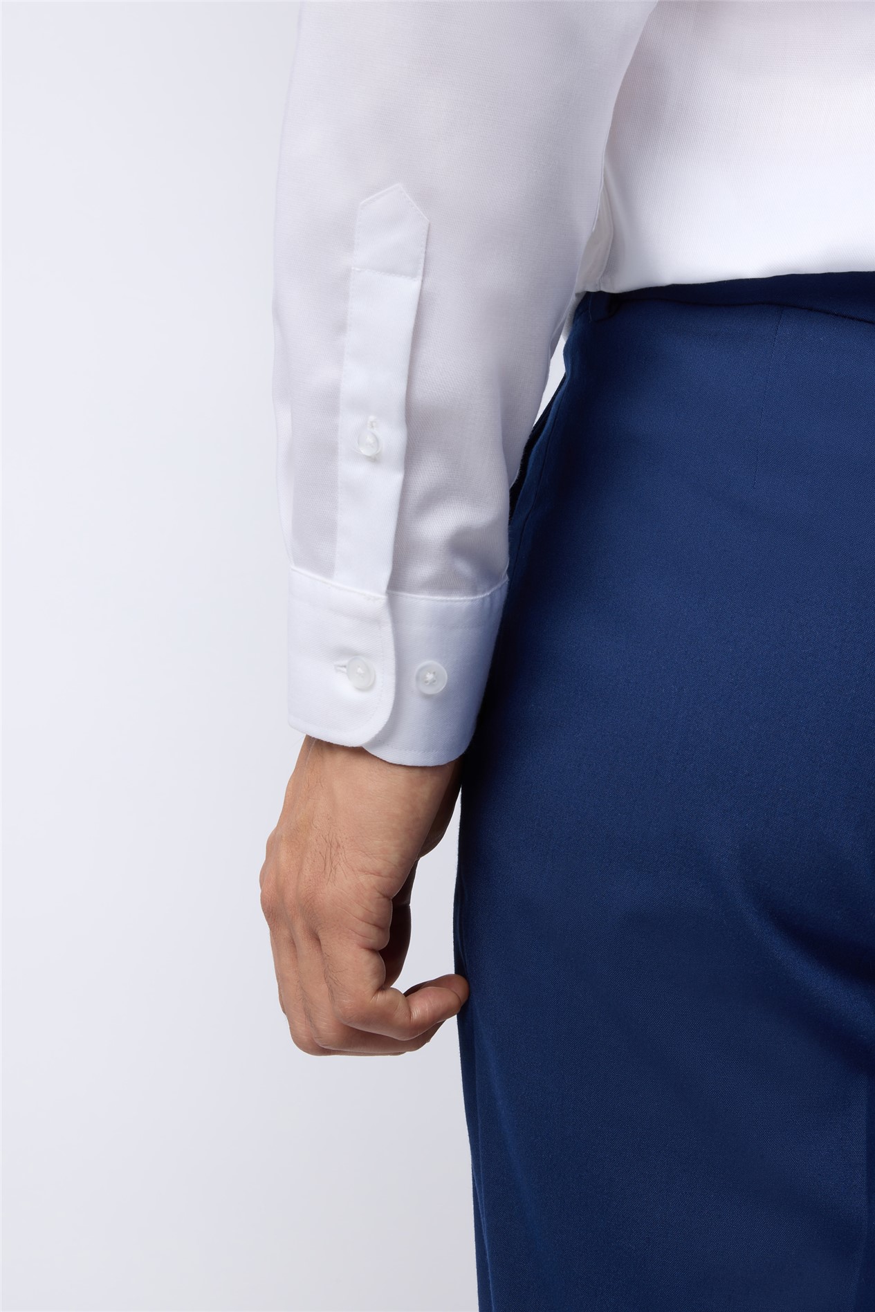 Alexandre Regular Fit White Non-Iron Stretch Single Cuff Shirt