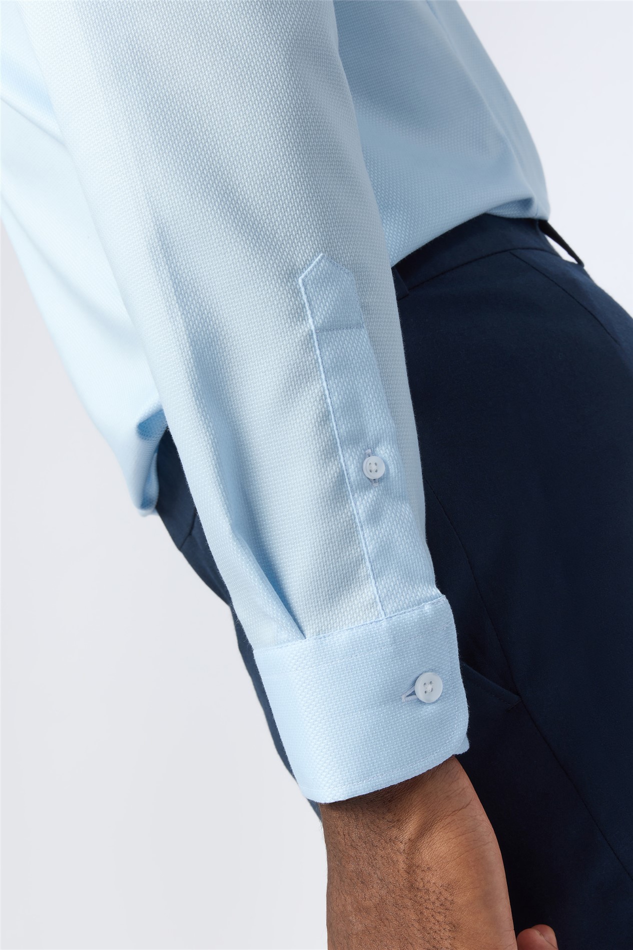 Alexandre Tailored Fit Blue Non-Iron Textured Shirt