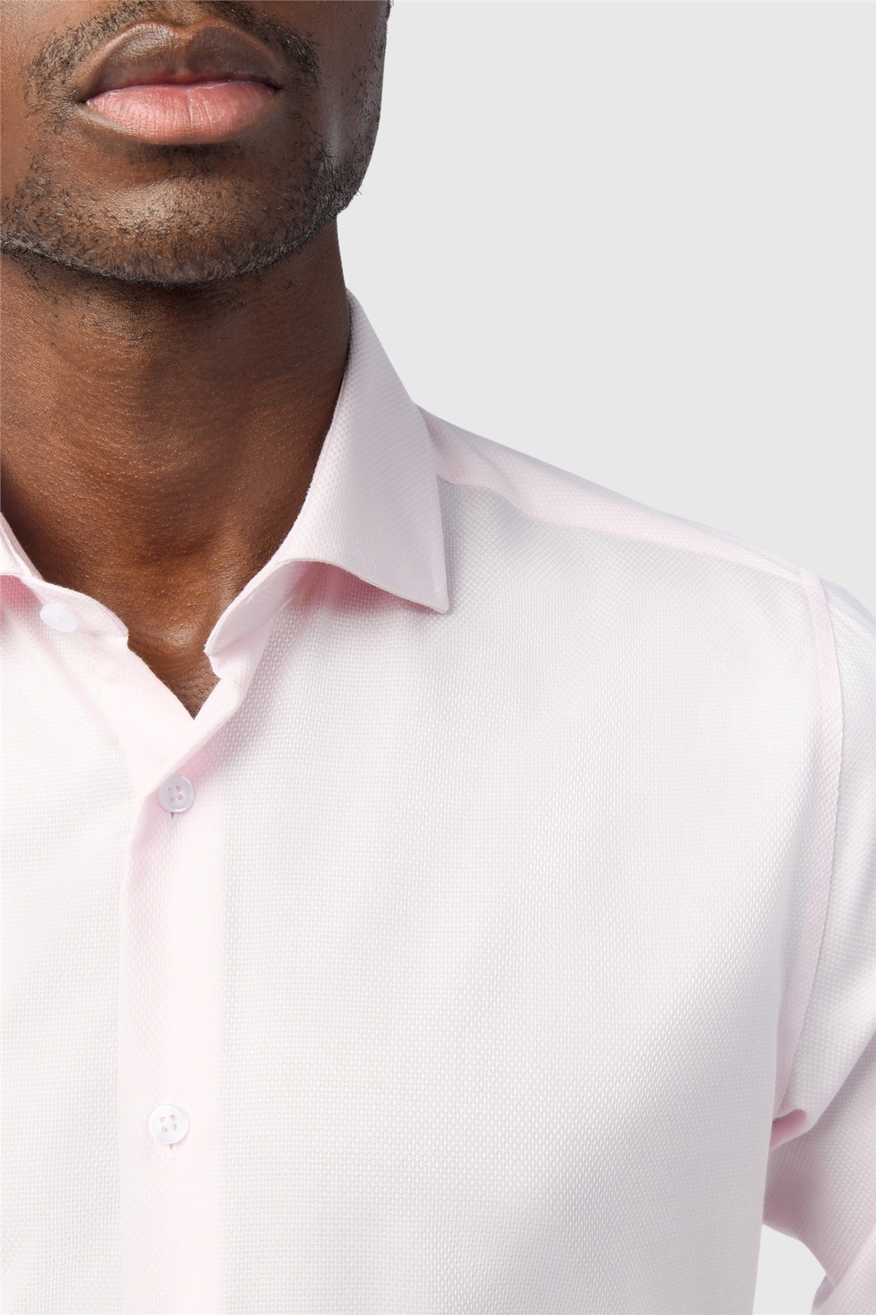 Alexandre Tailored Fit Pink Non-Iron Textured Shirt