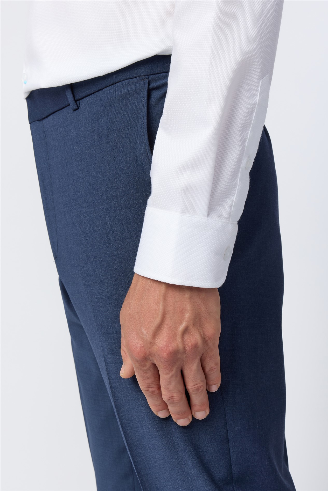 Alexandre Slim Fit White Non-Iron Textured Shirt
