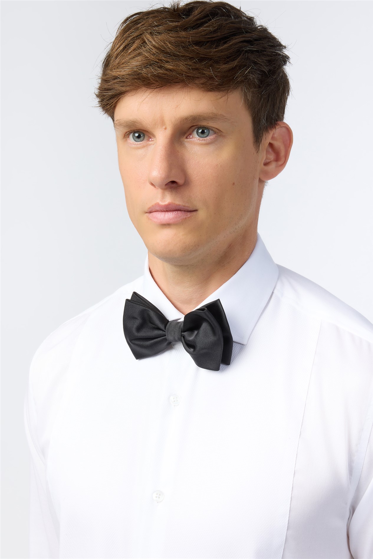 Alexandre Slim Fit White Non-Iron Bib Dress Double Cuff Shirt