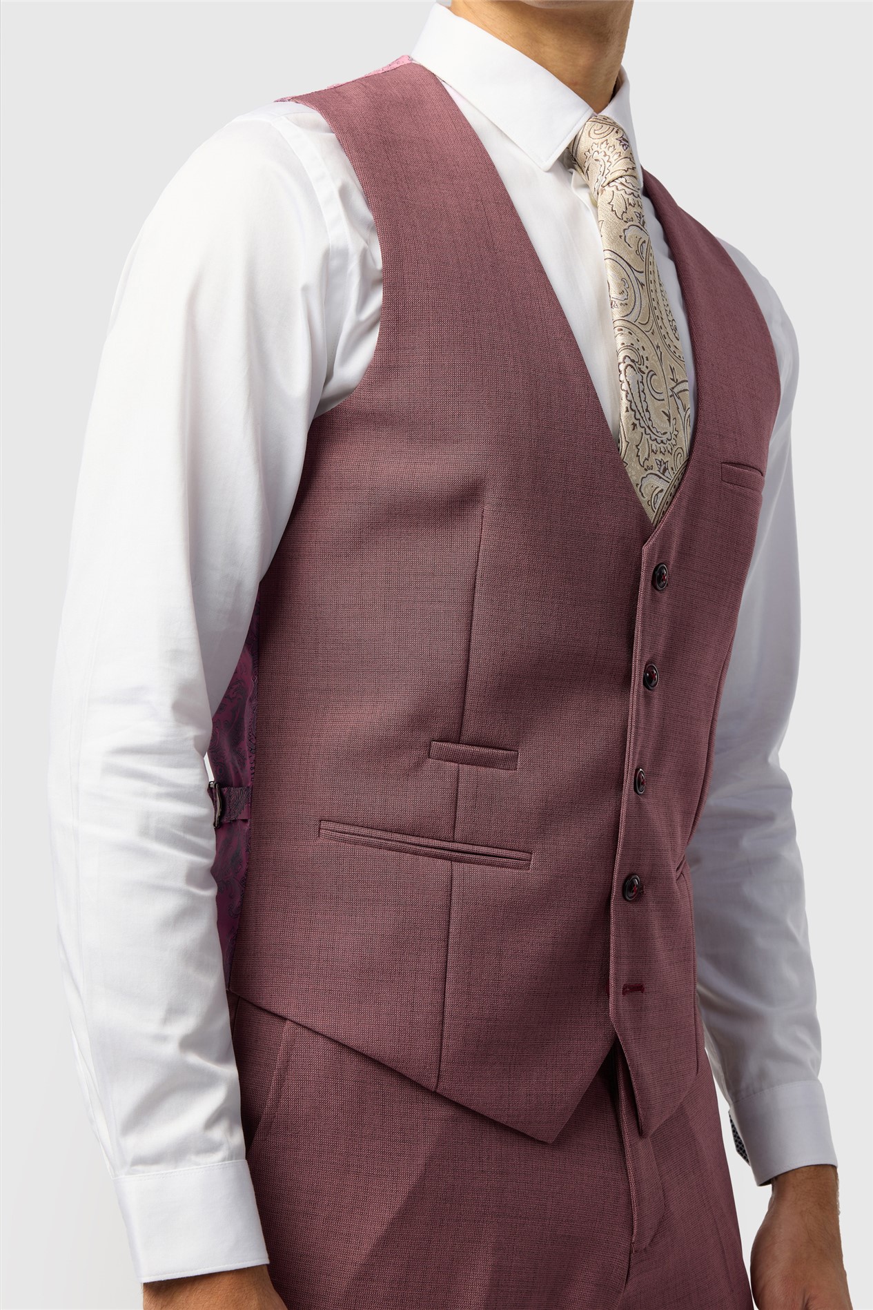 Marc Darcy Tailored Fit Monte Mauve Waistcoat