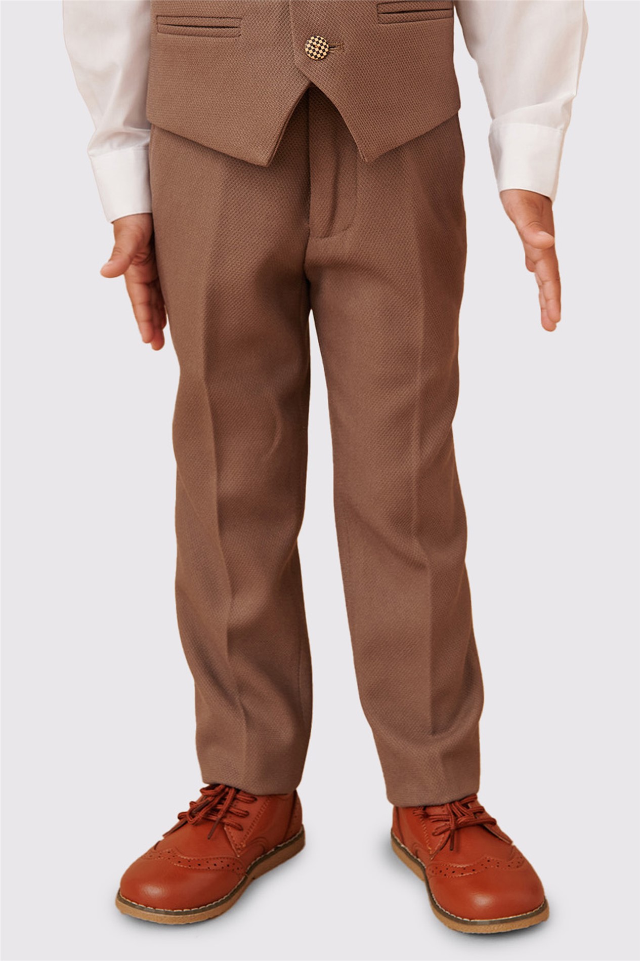 Marc Darcy HM5 Children's Tan Check Three Piece Suit