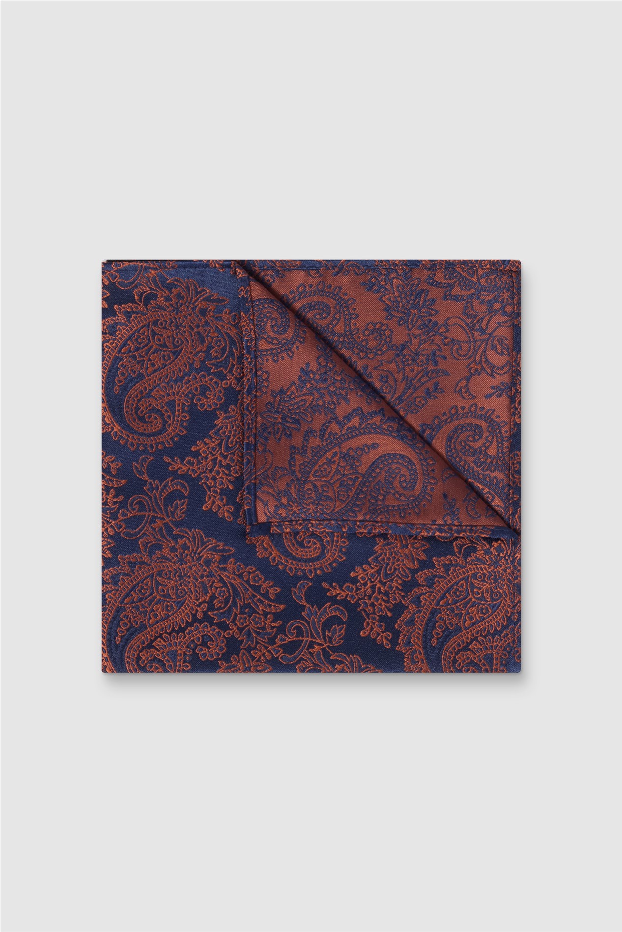 Antique Rogue Rust Paisley Pocket Square