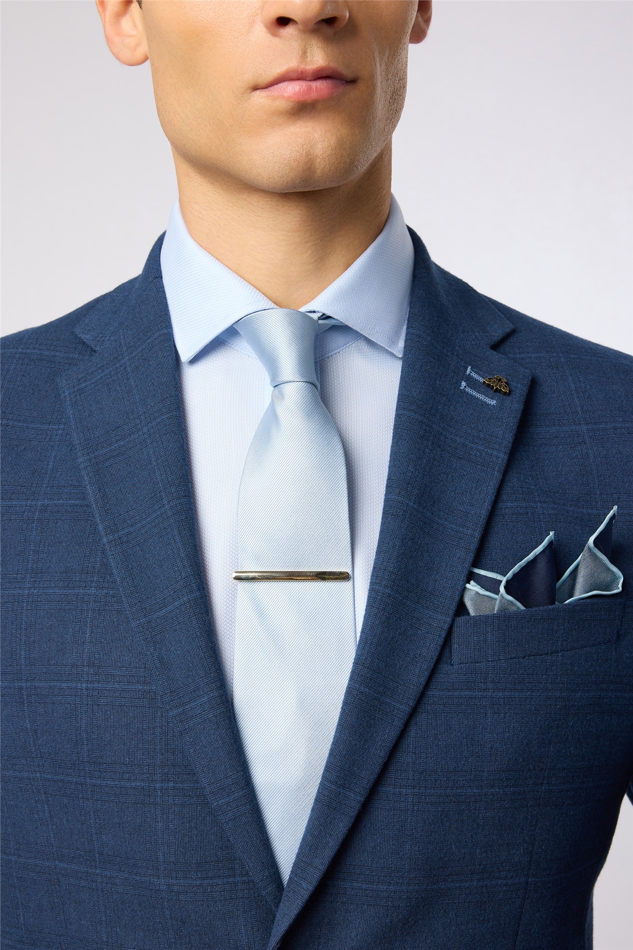 Alexandre Light Blue Silk Twill Tie
