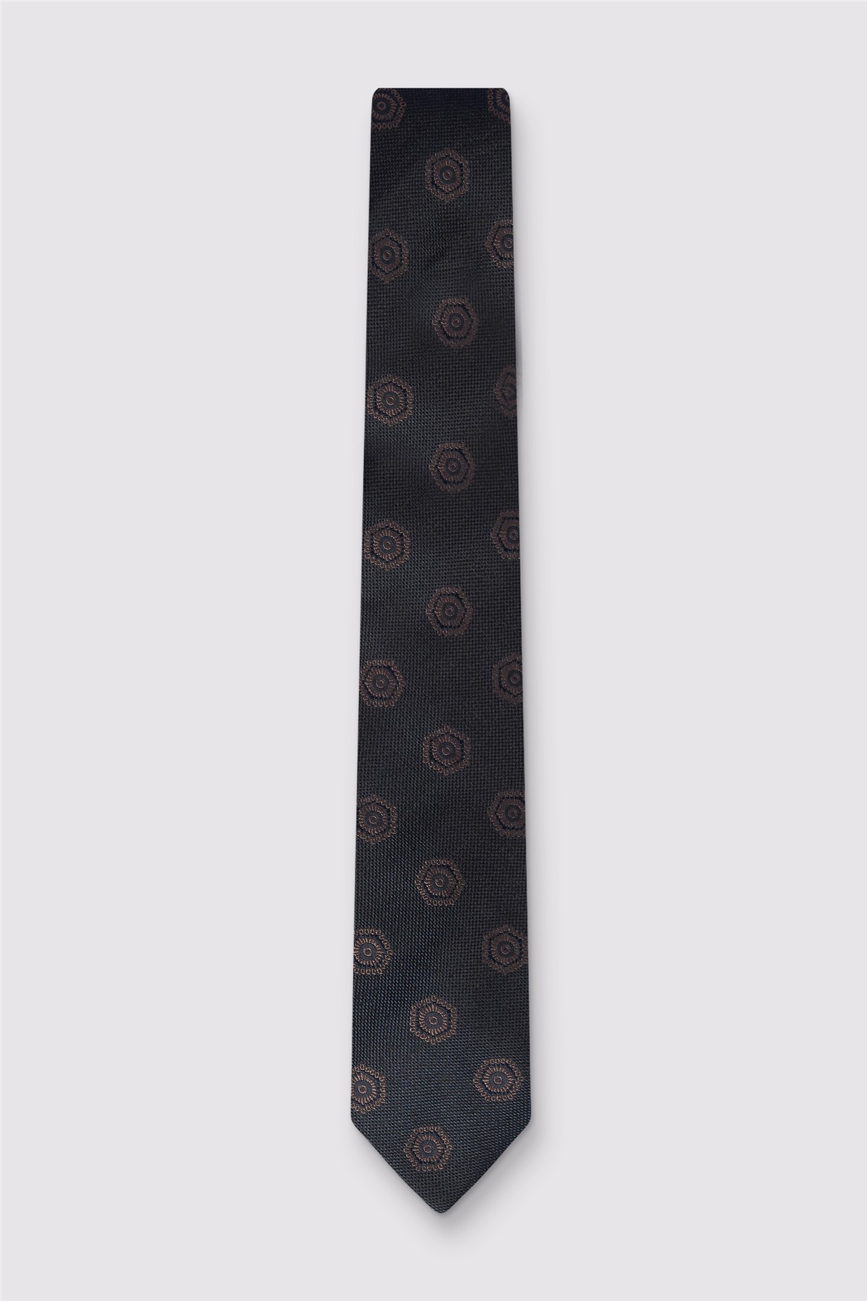 Alexandre Navy Silk Hexagon Medallion Tie
