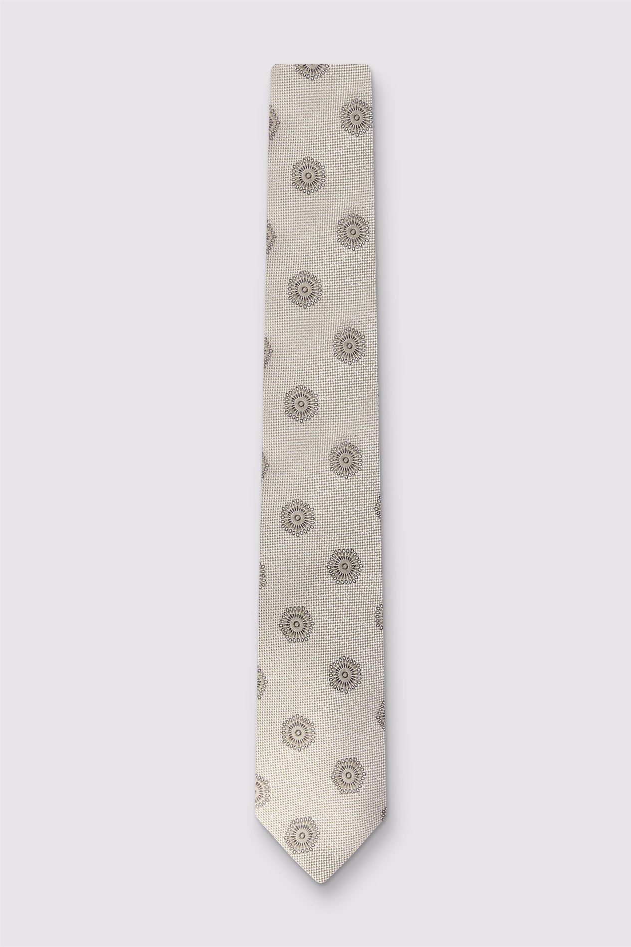 Alexandre Champagne Silk Hexagon Medallion Tie