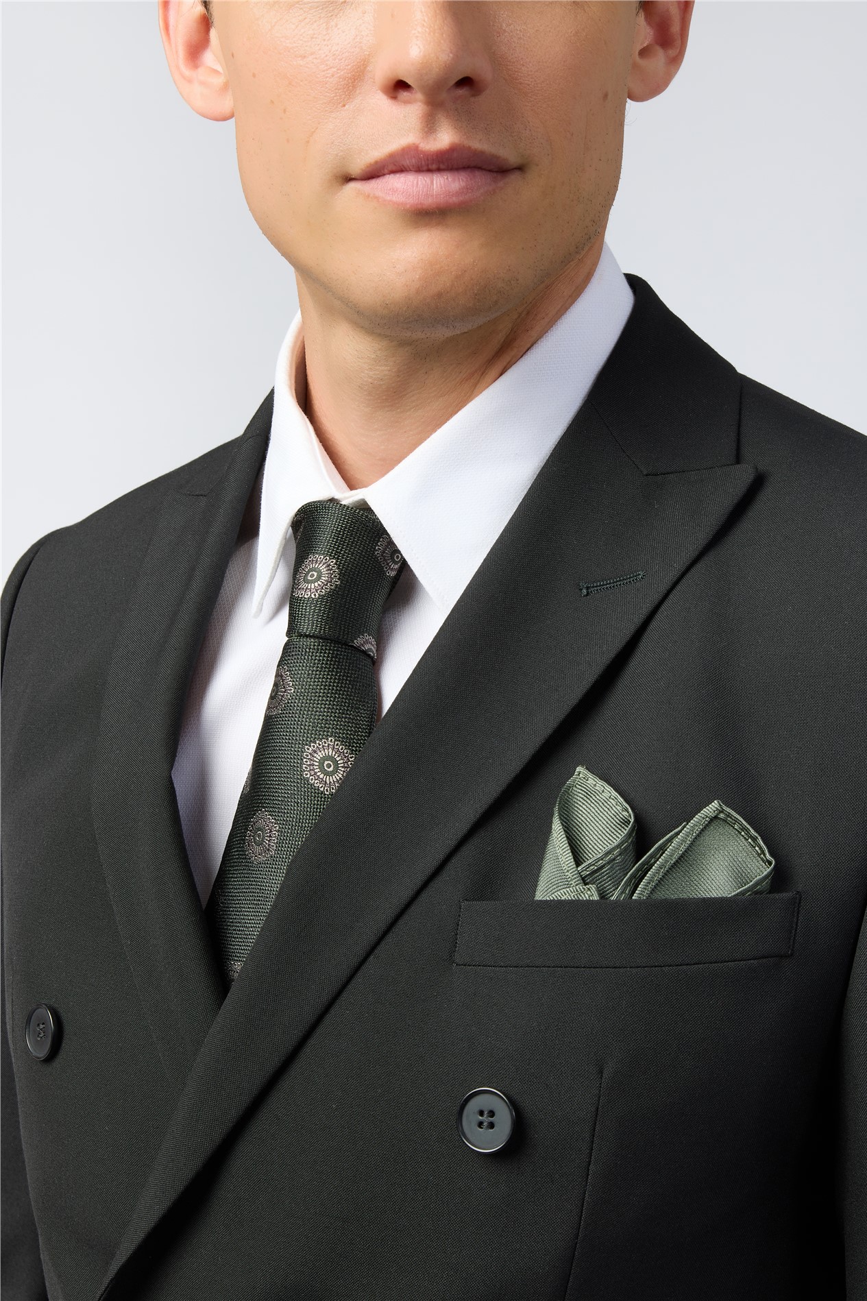 Alexandre Khaki Silk Hexagon Medallion Tie