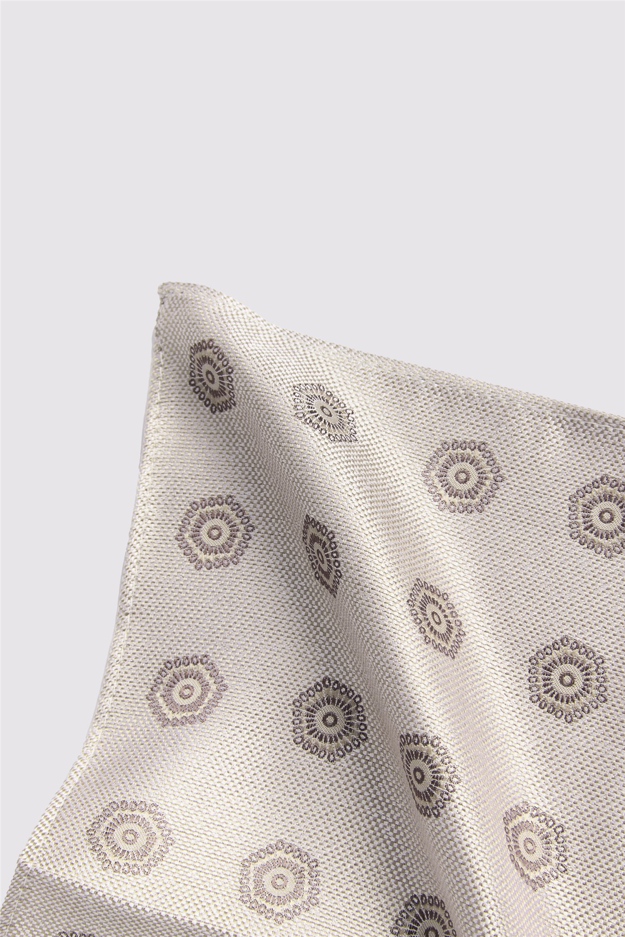 Alexandre Champagne Silk Hexagon Medallion Pocket Square
