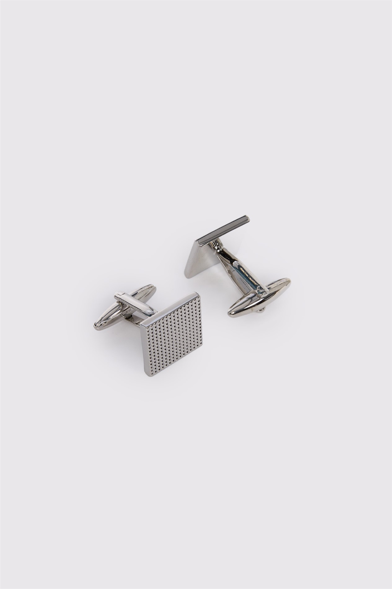Limehaus Silver Square Textured Cufflinks