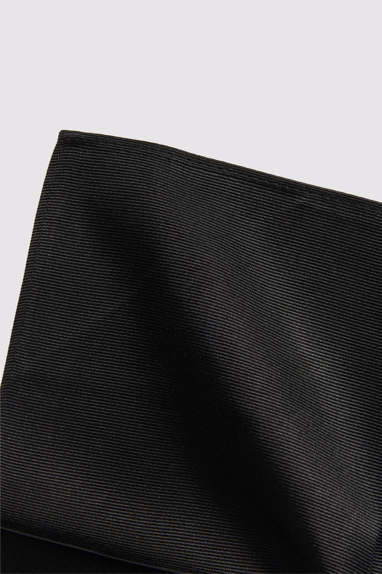 Alexandre Black Silk Twill Pocket Square