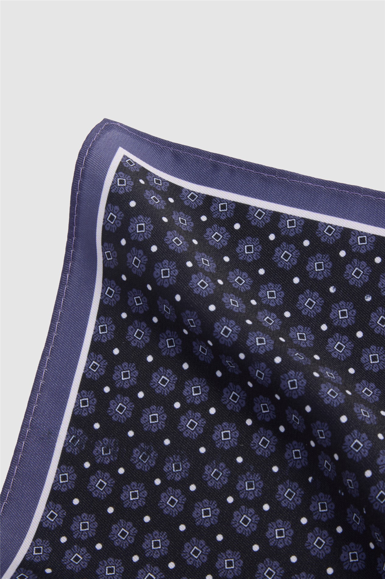 Alexandre Blue Silk Geo Pocket Square