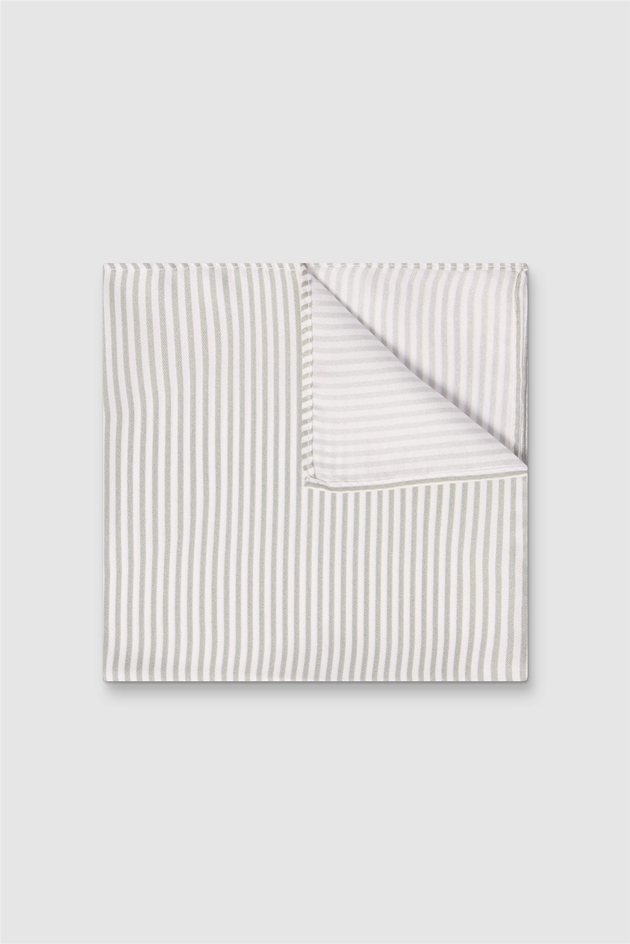 Alexandre Sage Stripe Pocket Square
