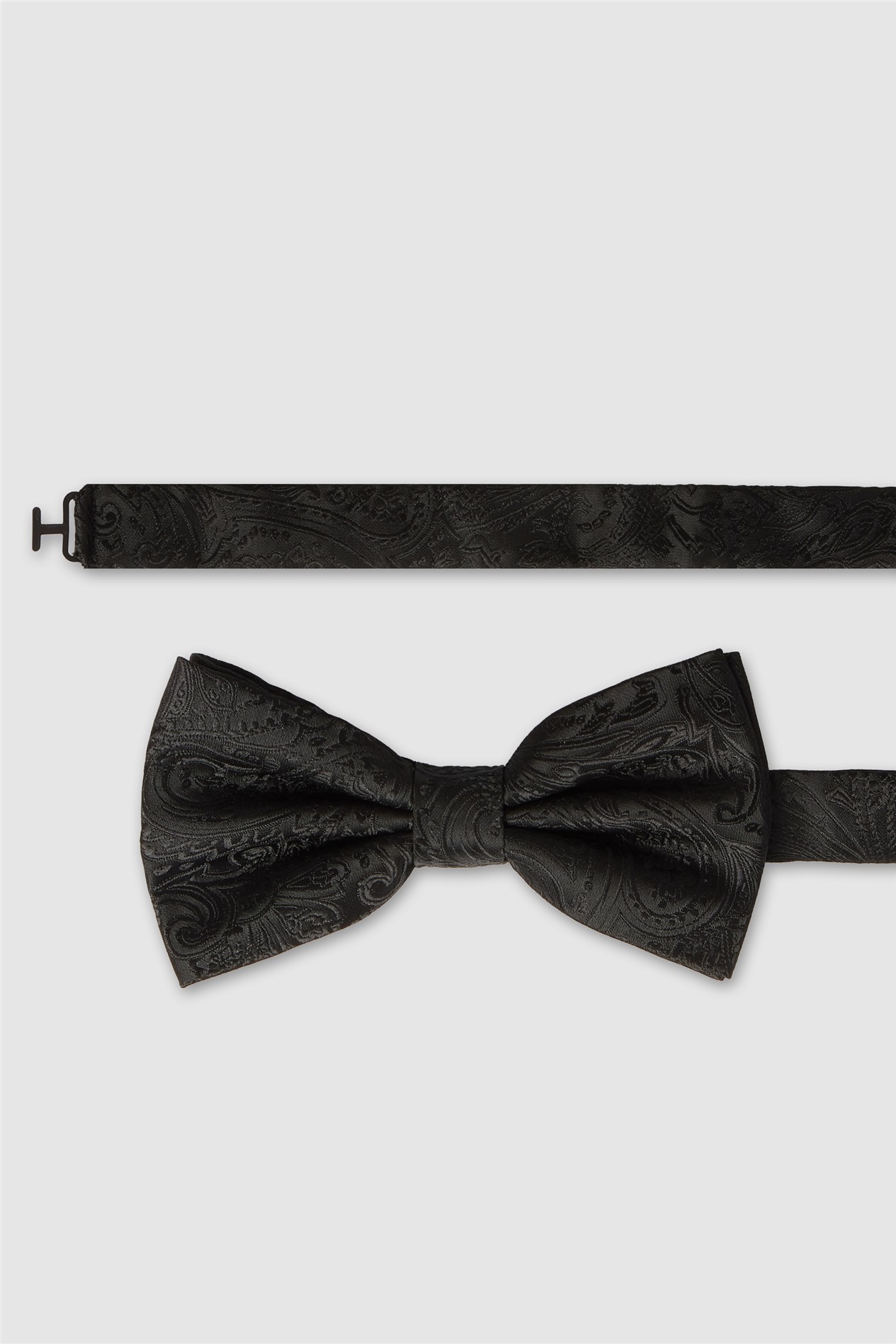 Antique Rogue Black Tonal Paisley Bow Tie