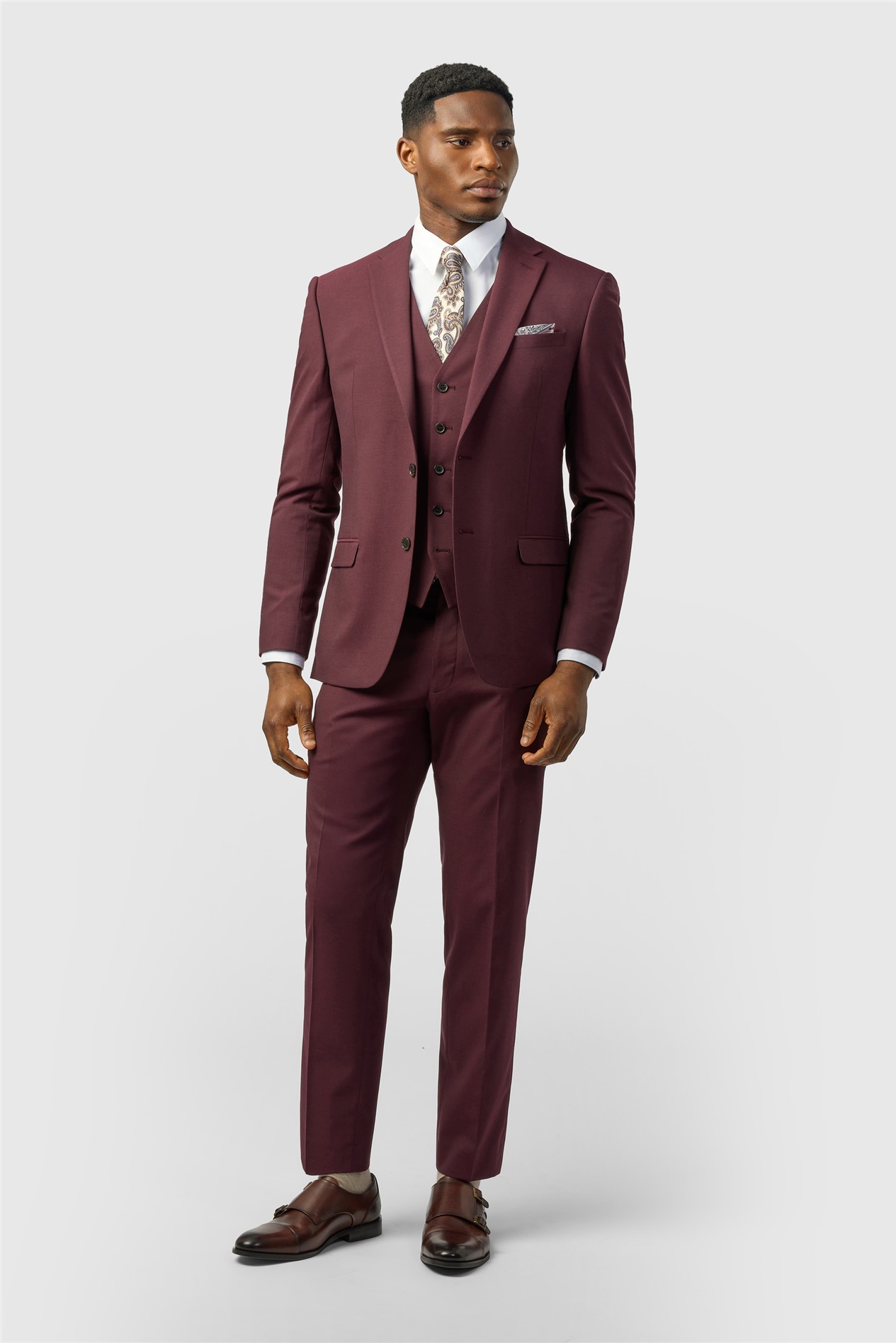 Limehaus Slim Fit Burgundy Jacket