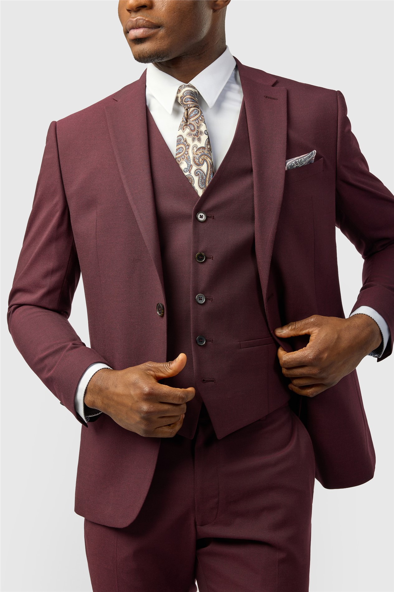 Limehaus Slim Fit Burgundy Jacket