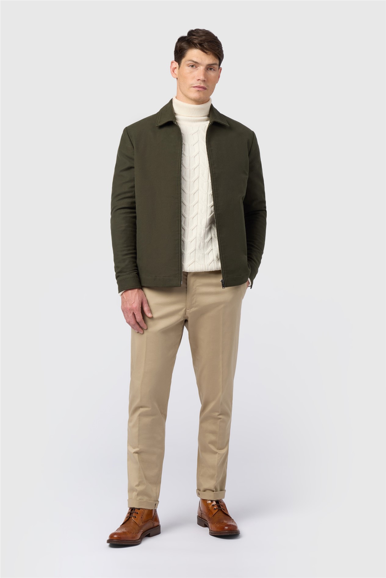Melka Olive Zipped Harrington Jacket

