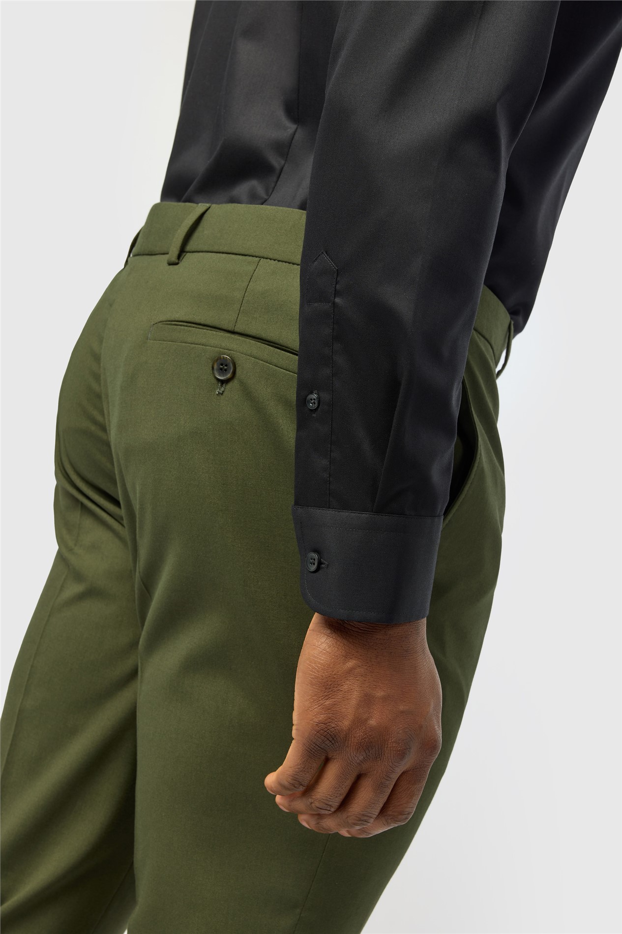 Alexandre Tailored Fit Black Non Iron Twill Single Cuff Shirt