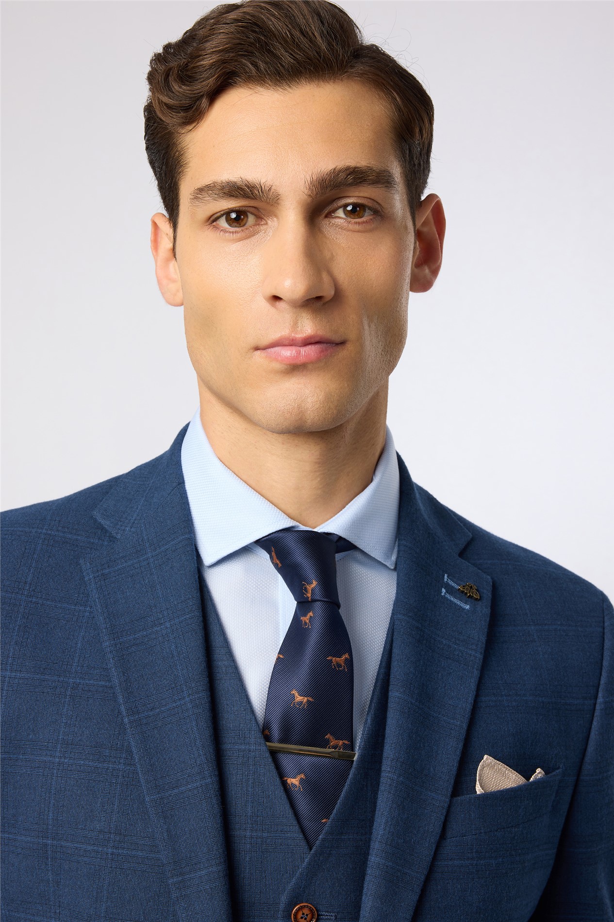 Antique Rogue Navy Horse Motif Tie