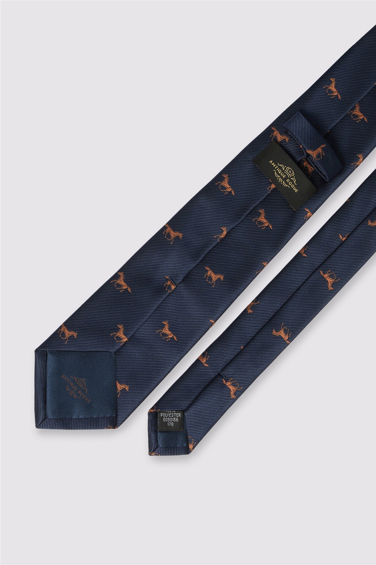 Antique Rogue Navy Horse Motif Tie