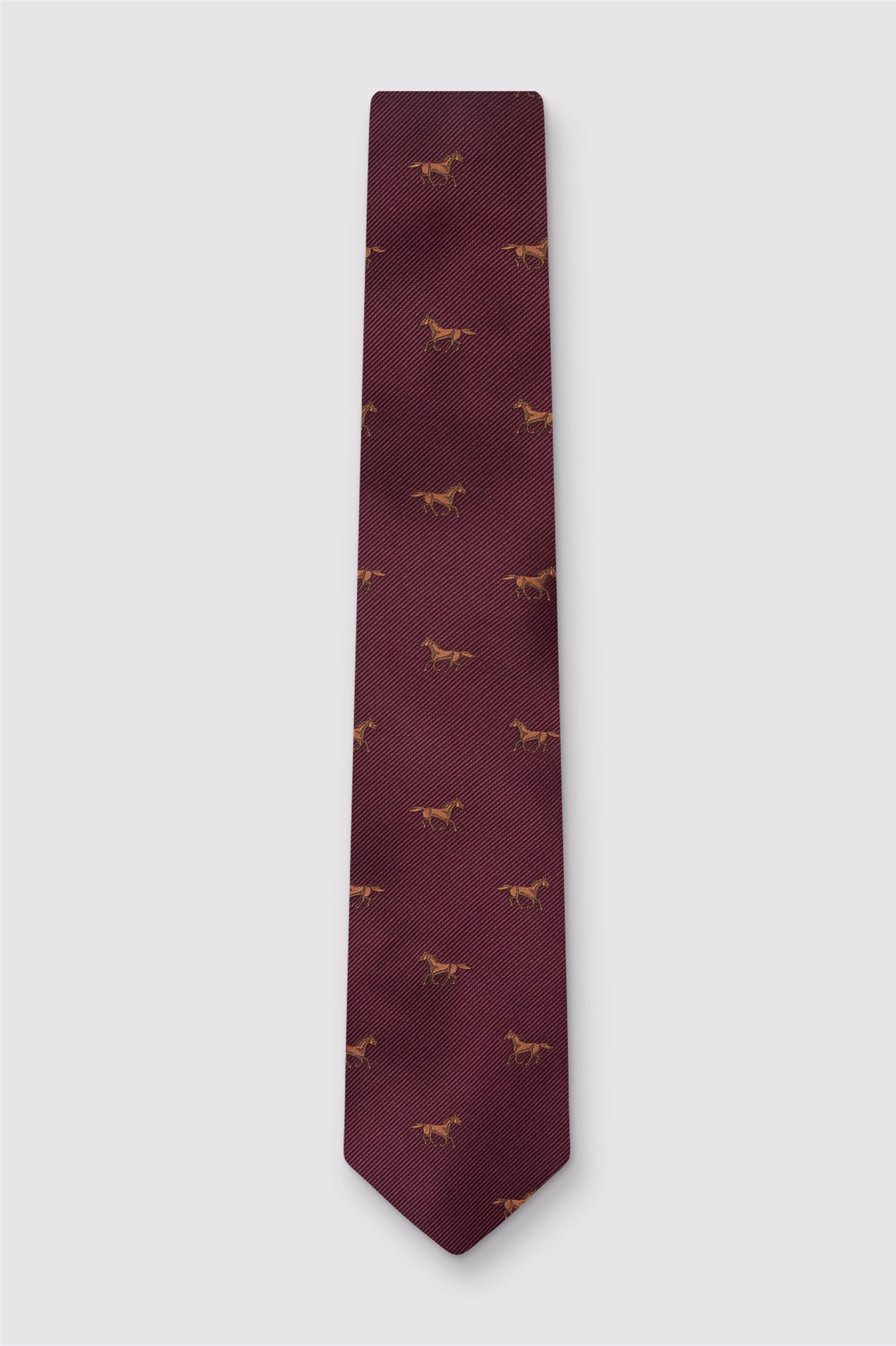 Antique Rogue Burgundy Horse Motif Tie