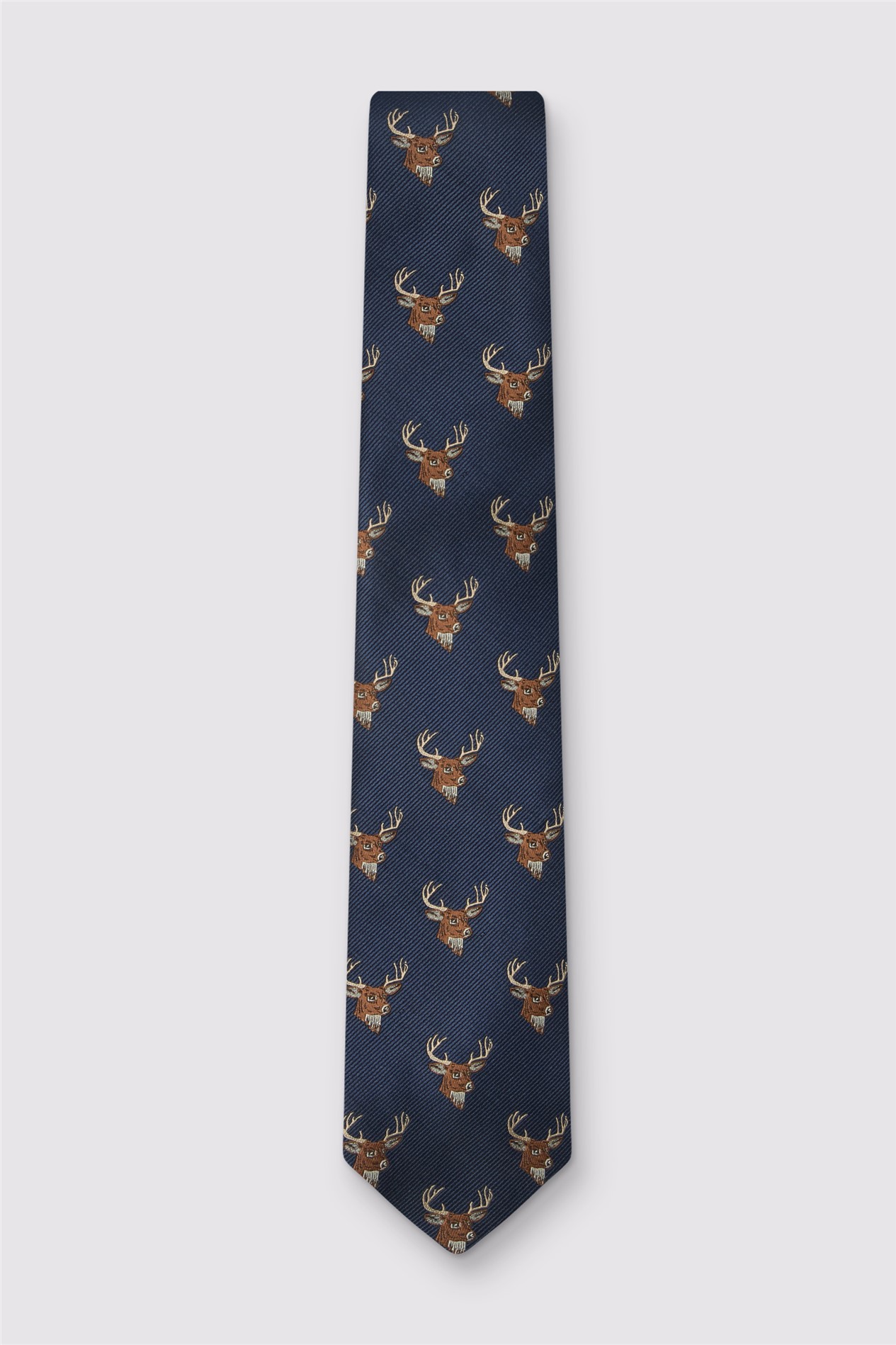 Antique Rogue Navy Stag Motif Tie