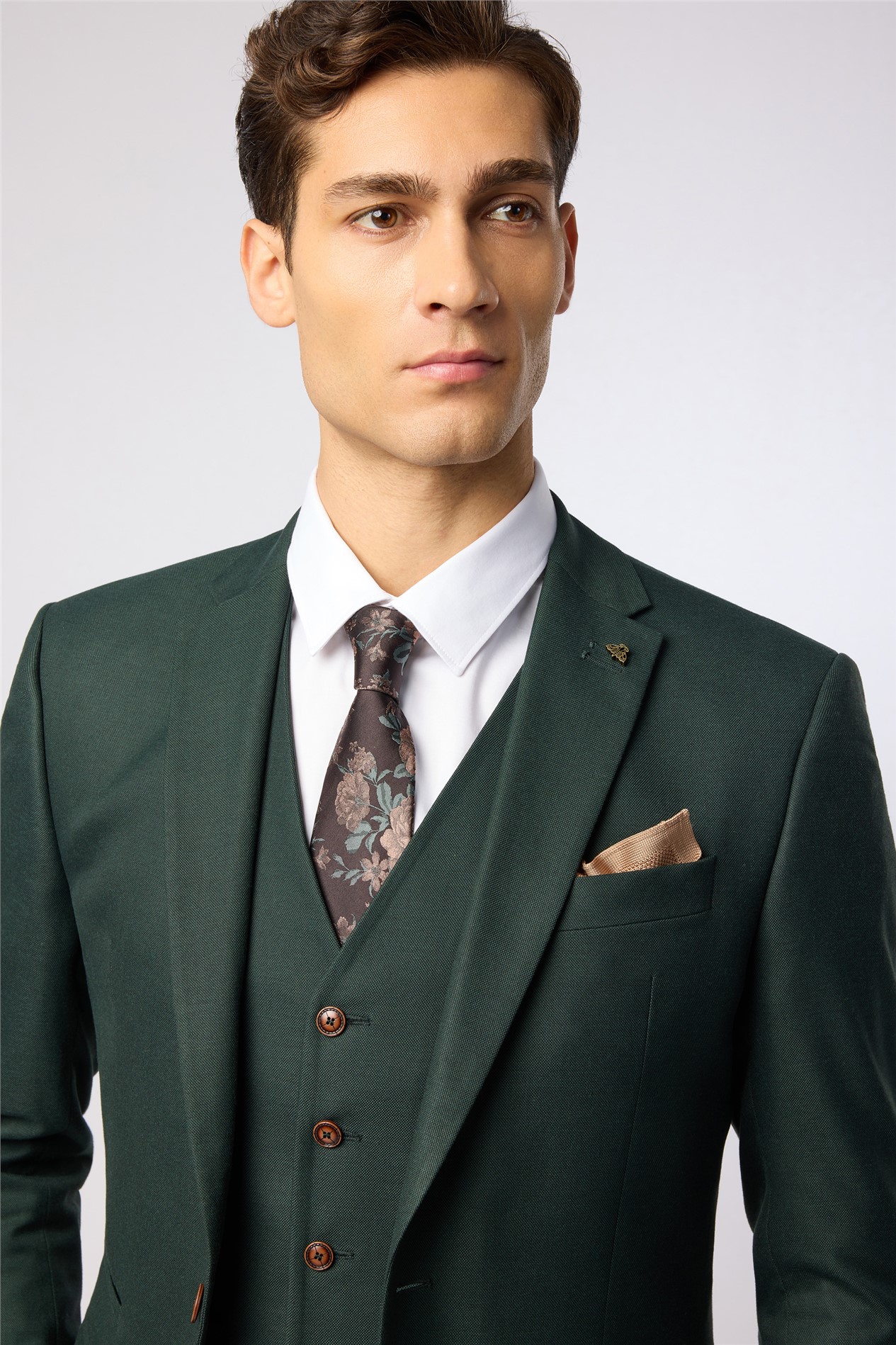 Alexandre Brown Wild Rose Silk Tie