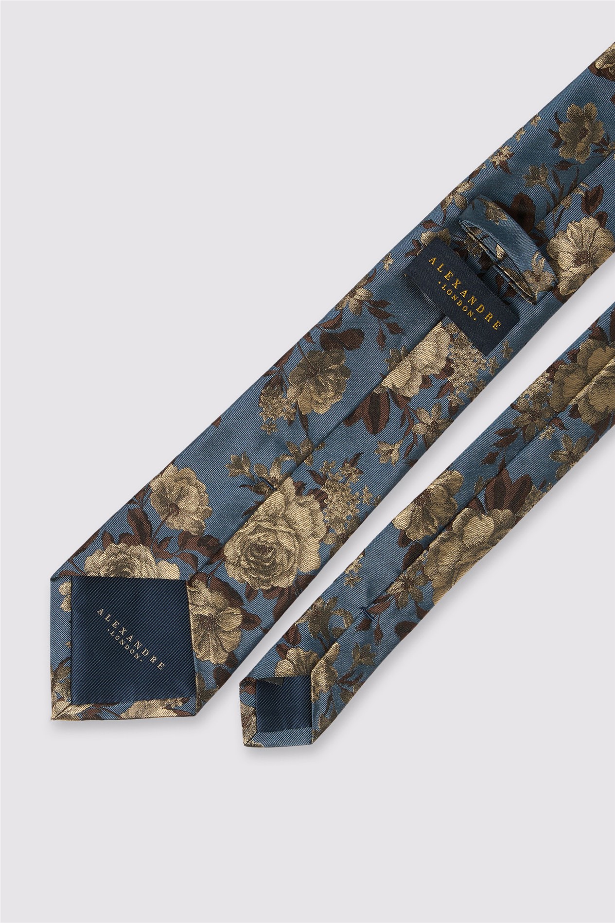 Alexandre Gold Wild Rose Silk Tie