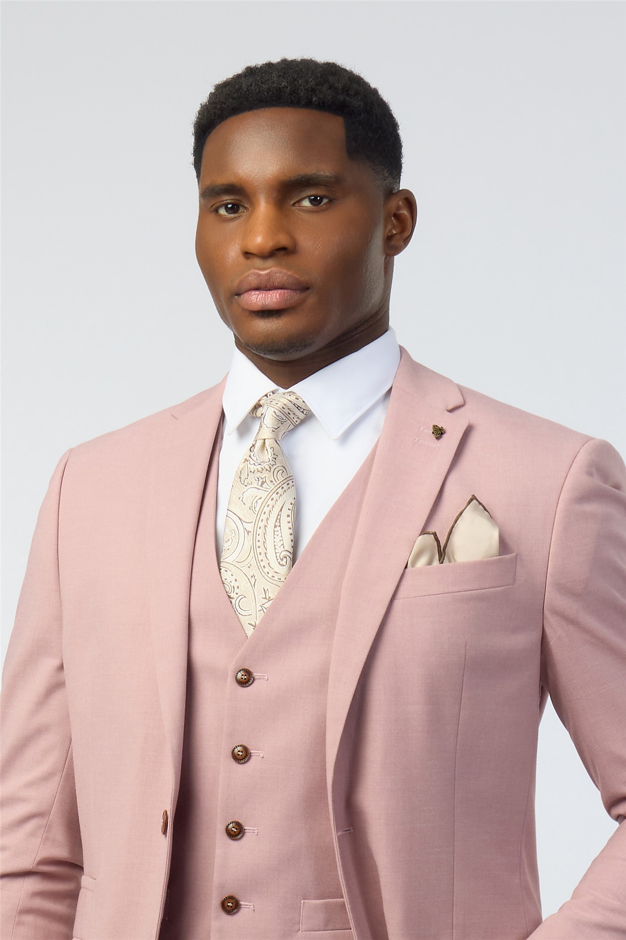 Alexandre Champagne Paisley Silk Tie