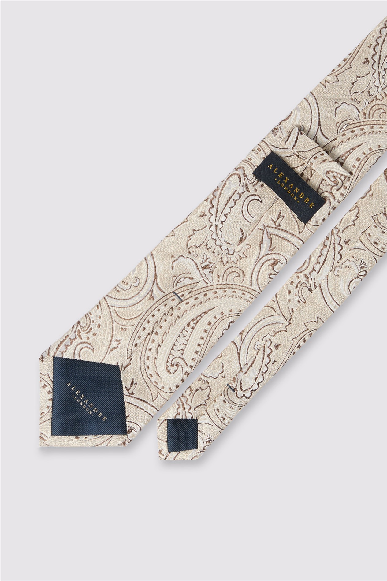 Alexandre Champagne Paisley Silk Tie