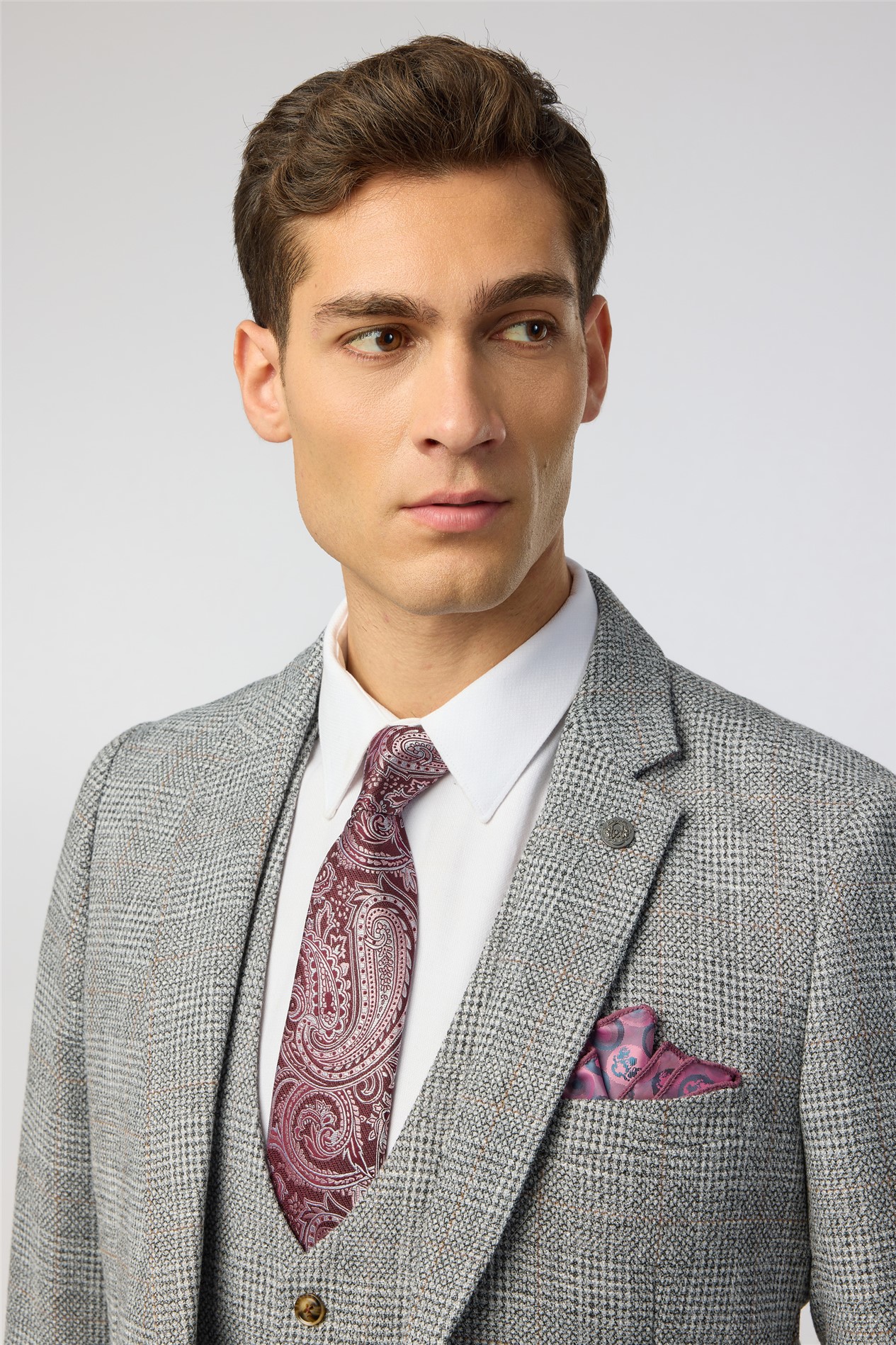 Alexandre Burgundy Paisley Silk Tie