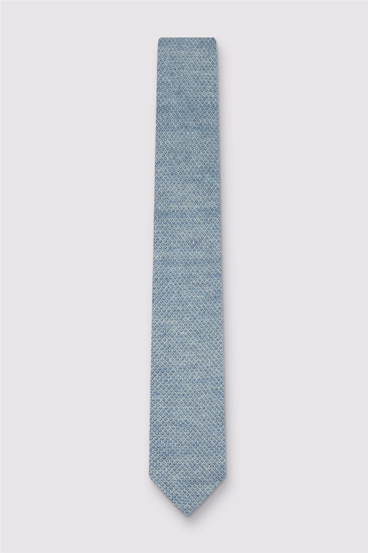 Alexandre Light Blue Knitted Linen Tie