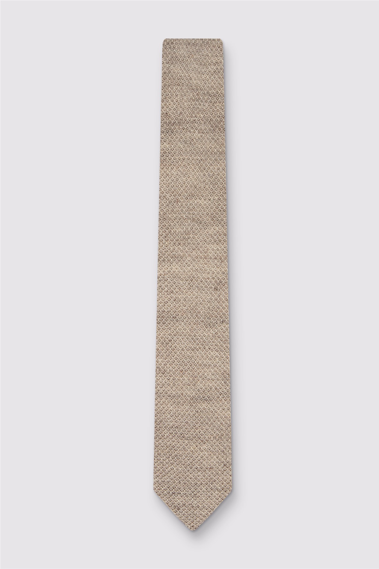 Alexandre Oatmeal Knitted Linen Tie