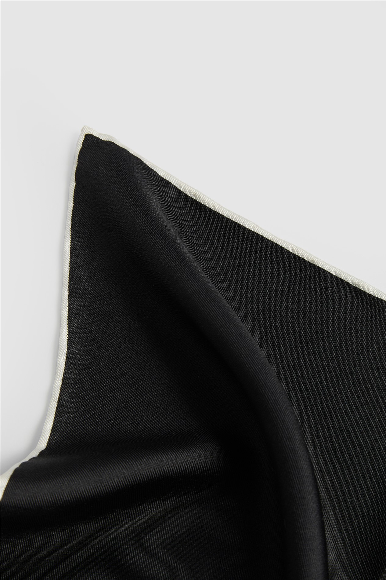 Alexandre Black Silk Pocket Square