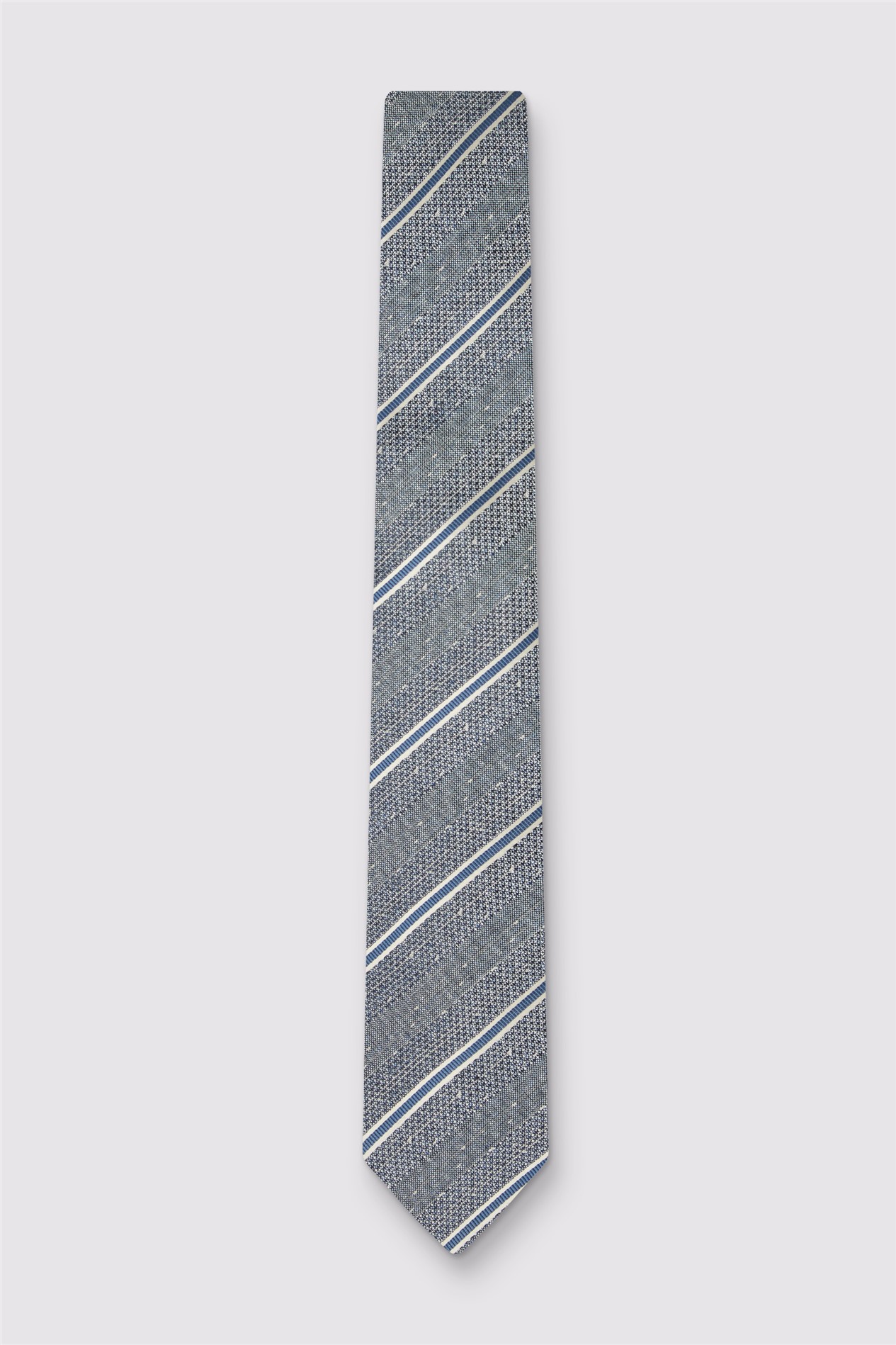 Antique Rogue Blue Textured Stripe Tie