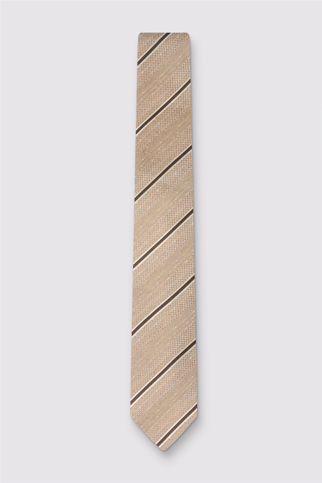 Antique Rogue Oatmeal Textured Stripe Tie
